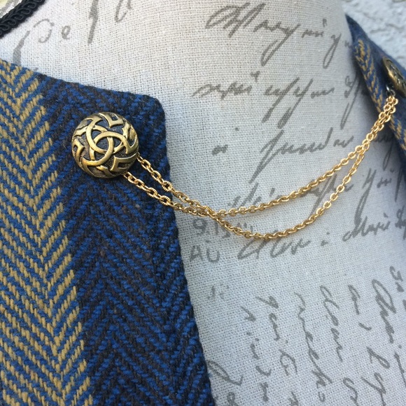 Vintage Striped Multicolored Button Chain Vest - Picture 5 of 7